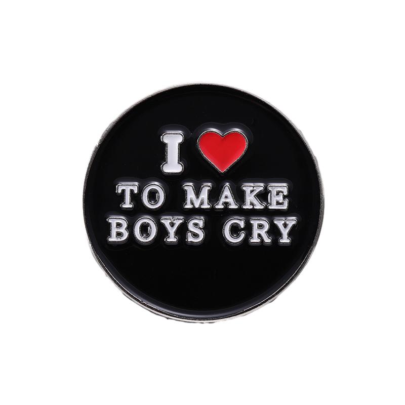 I Love Me Enamel Pins Custom Brooches I Love Emo Boys Future Milf Lapel Badges Black Heart Punk Jewelry Gift for Friends
