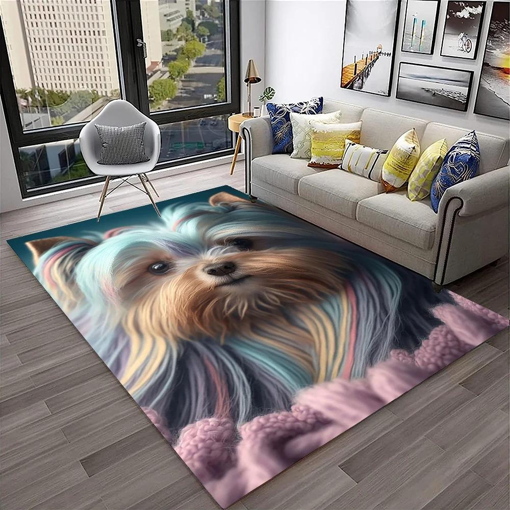 Cute Dog Samoye,Chihuahua,Koki Pomeranian Husky Cartoon Carpet Rug for Home Living Room Bedroom Sofa Doormat Decor,kid Non-slip