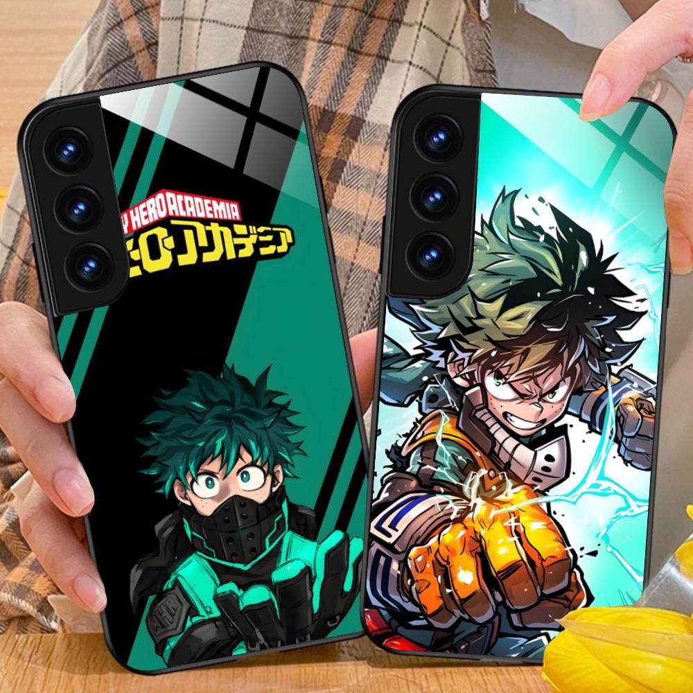 MHA Izuku Deku Mobile Phone Case for Samsung Galaxy S26 S25 S24 S23 S22 S21 S20 Note20 Plus FE Ultra Glass Colorful Cover Cover