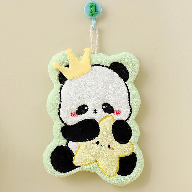 23Cm Kitchen Hand Towel Cute Cartoon Hanging Quick Drying Absorbent Children'S Household Handkerchief Coral Fleece Thick Cloth