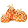 ABNO-Fall Pumpkin Decor, Thanksgiving Fall Decorations For Home, Wooden Pumpkin Autumn Decor, 3 PCS Handmade Crafts