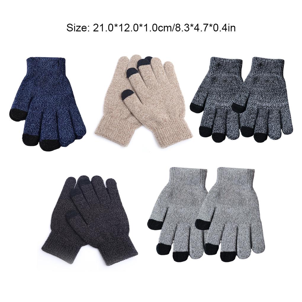 Knit Gloves Winter Fashion Adults Clothing Accessory Thickened Women Men Keeping-warm Hand Cover Outdoor Screen Glove