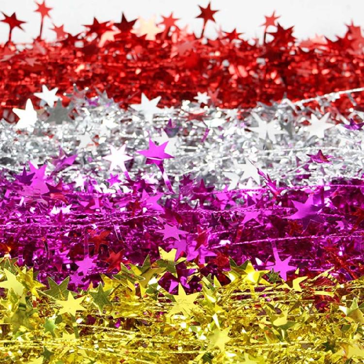 Colored Five-pointed Star Wreath Iron Wire for Home Party Window Wedding Decor