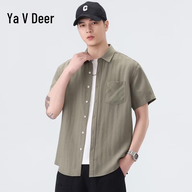 Yalu Men s Lightweight Cooling Short Sleeve Casual Lapel Shirt XXL
