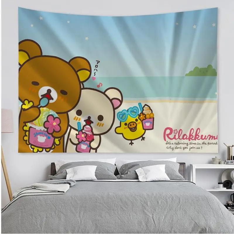 Office Living Room Tapestry Cute Bear Cartoon Tapestry Home Wall Decoration Tapestry