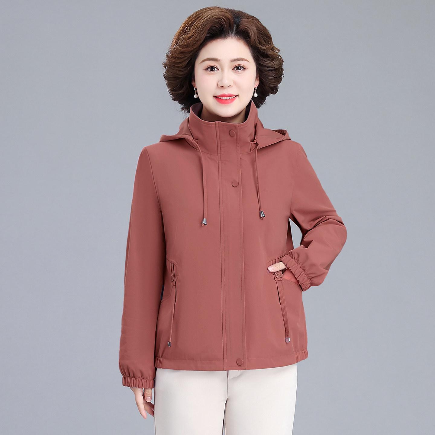 

2026 Elegant Spring Jacket for Stylish Moms - Midweight, Short, and Perfect for Mother s Day 3XL (120-135 jin) кавун червоний колір