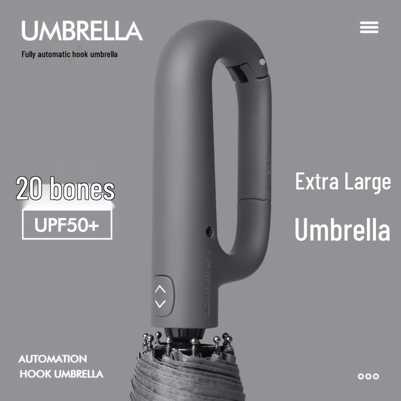 Men's & Women's Extra Large Windproof Folding Umbrella: Reinforced, Sturdy, Dual-Use for Sun & Rain.