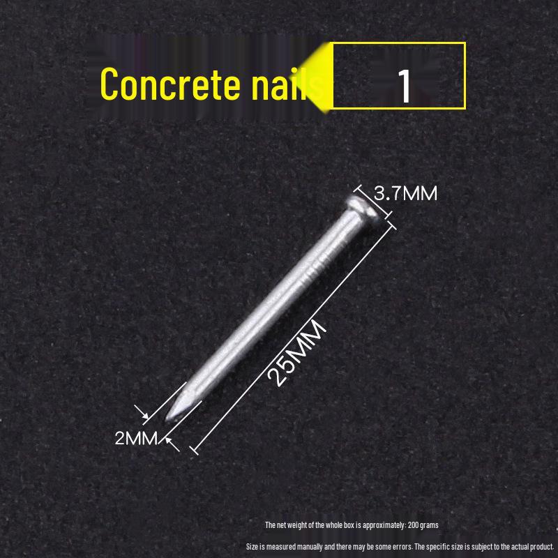 Concrete and Woodworking Nails: Round Steel and Iron Nails for Walls and Picture Frames.