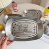 Metal Serving Dish Vintage Tinplate Dinner Plate Stainless Steel Serving Tray Round Seasoning Plates Set For Fruits For Dining