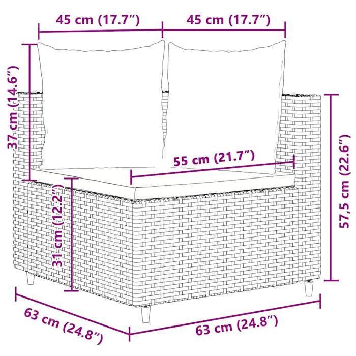 VidaXL Garden Furniture Set with Cushions 6 Pcs Brown Wicker, Outdoor Sofa Set, Garden Corner Sofa, 3308422