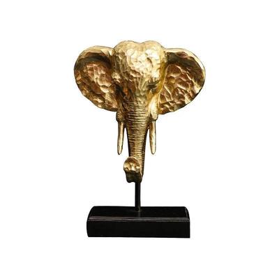 Goldene Elefantenkopf-Ornamente Wohnzimmer Schlafzimmer Dekoration Elefanten-Ornamente zum Verschenken Elefanten-Kerzenhalter aus Harz A/B-Stil