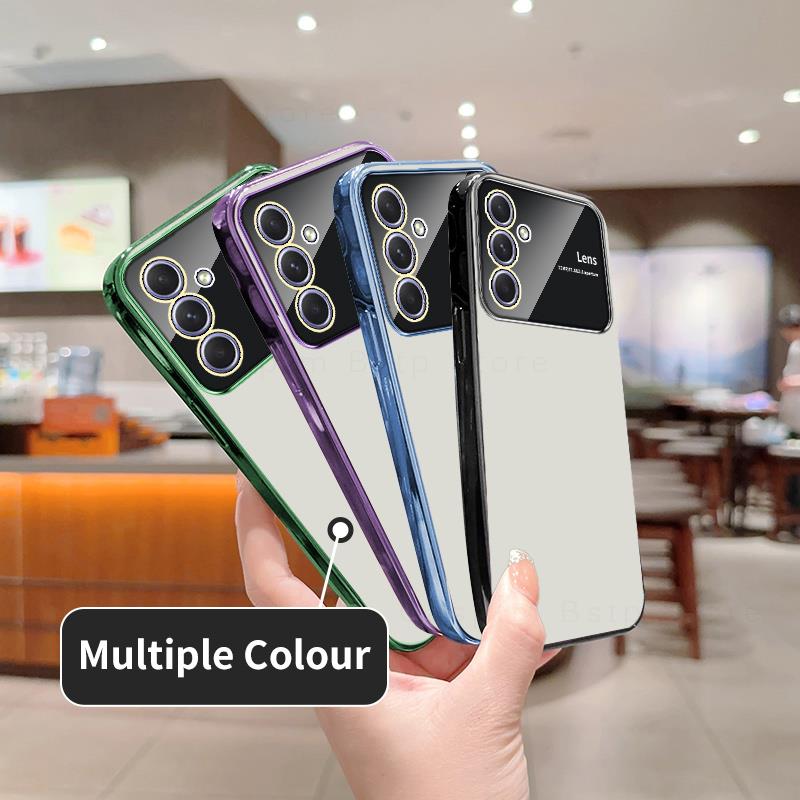 Luxury Plating Clear Silicone Case For Samsung Galaxy A54 A53 A52 A34 A14 A24 A33 A32 A52S A51 A72 A73 5G Lens Protector Cover