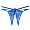 Want To Tie Julie * Embroidered Lace Open Panties Women's Erotic Beads Transparent Seduction Low Waist Free Thong
