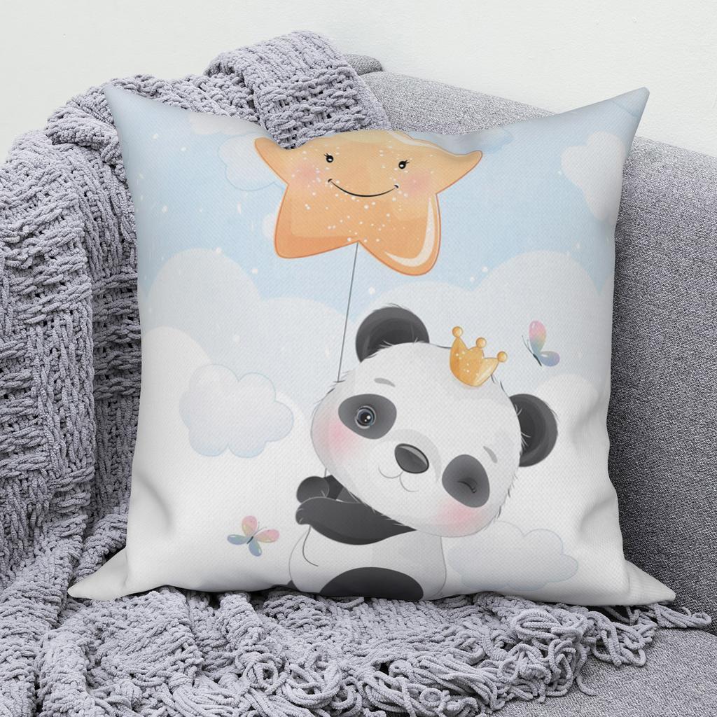 Cute Panda Animal Pattern Cushion Cover for Home Living Room Sofa Bedroom Decoration Square Pillow Cover