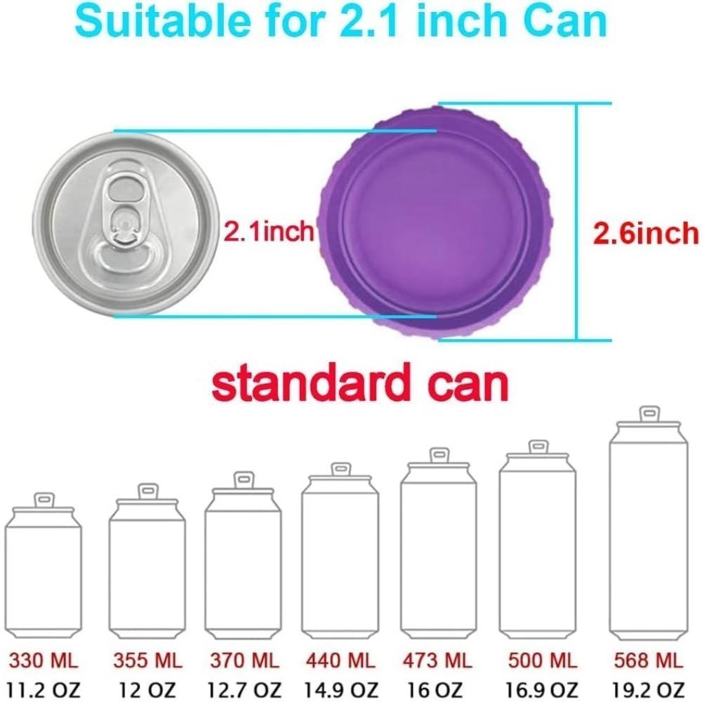 6 pack Silicone Jar Lids Covers and Protective Plugs for Standard Soda Cans Washable and Reusable for Soda Beer and Beverages