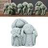 Monk Buddha Statue Chinese Green Sandstone Cute Buddha Figurine 3 Little Monks Ornament for Fish   Aquarium Home Garden Decoration
