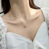 Titanium Steel Roman Numerals Double Ring Necklace Women'S Light Luxury Design Sense Collarbone Chain Neck Chain Accessories Do Not Fade