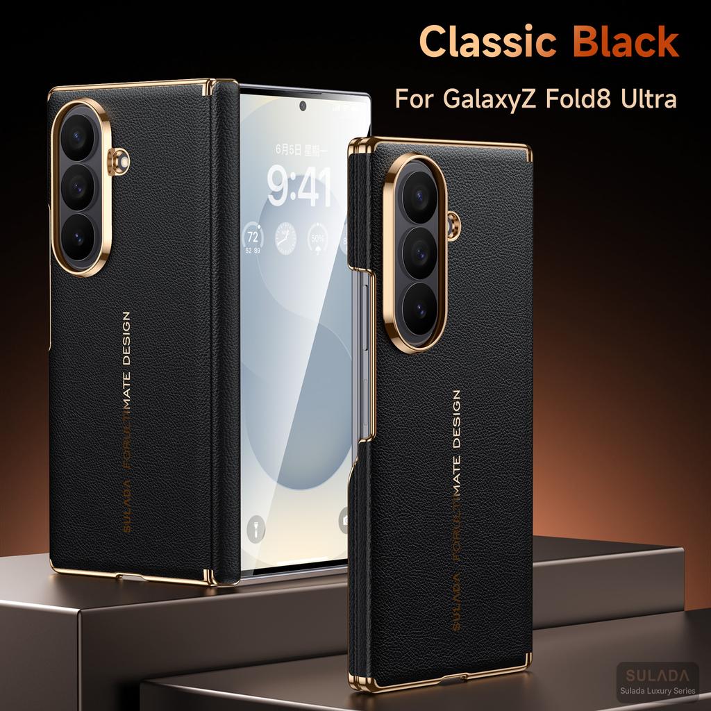 For Samsung Galaxy Z Fold 8 Ultra Case Luxury Matte Leather Skin-Friendly Ultra-thin Magnetic Wireless Charging Shockproof Cover
