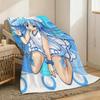Squid Girl Throw Lightweight 240g Flannel Blanket Soft Skin-friendly for Summer Cooling