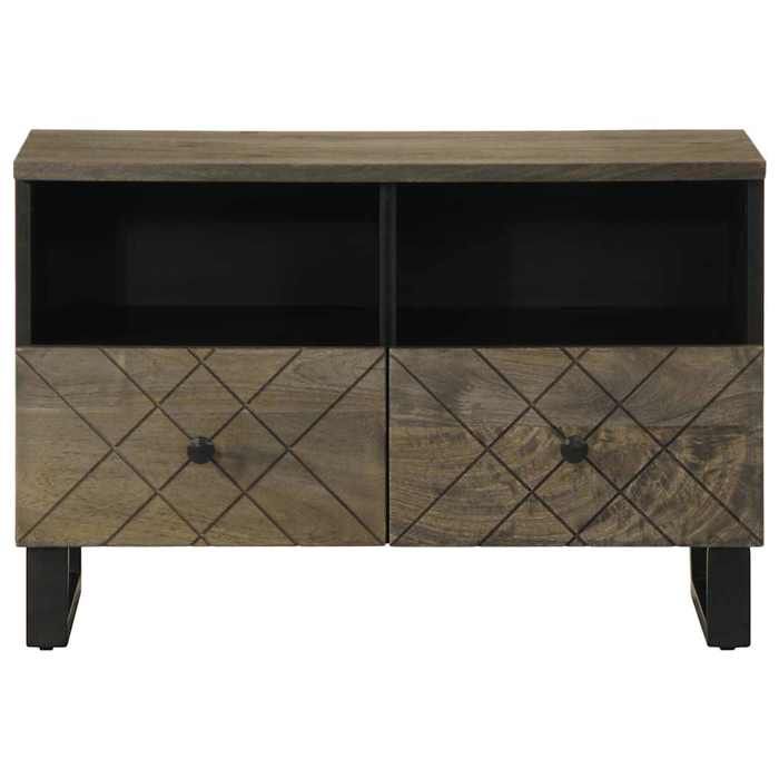VidaXL TV Cabinet Black 70x33x46 Cm Solid Mango Wood, TV Bench, TV Stand, Multimedia Cabinet, TV Buffet, Hi-fi Cabinet, 4017685