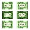 Green Plaid Four-Leaf Clovers Shamrocks Horseshoes St. Patrick's Day Placemats Set of 4 Table Mats