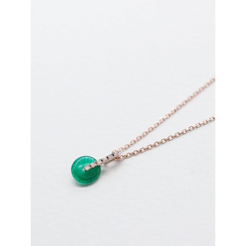 Přírodní nefritový náhrdelník s přívěskem (Stříbro 925)