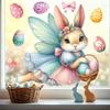 1 Sheet Cute Rabbit Egg Decals Easter Stickers Angel Rabbit Showcase Entrance Glass Electrostatic Patch Easter Party Decoration