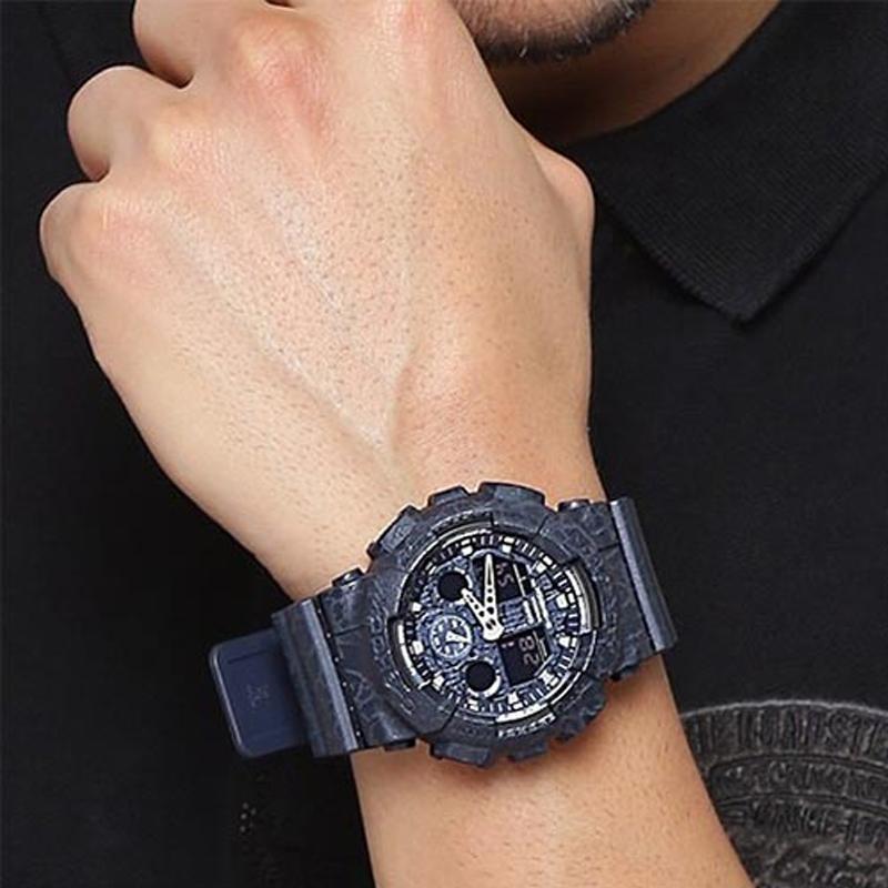 Casio LCD/pointer dual display series G-SHOCK YOUTH series Fashion trend contrast color street cool high-end classic pointer dual display GA-100CG-2A
