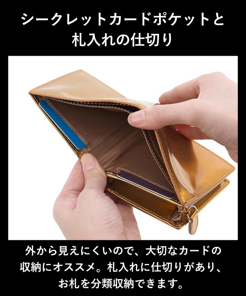 Golbe Wallet, Italian Leather, L-Zip, Gold