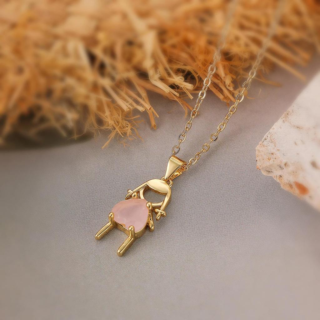 Unique Girl Boy Pendant Necklace Neckwear Daily Wear Accessory Perfect for Couple Looking for Personalized Jewelry