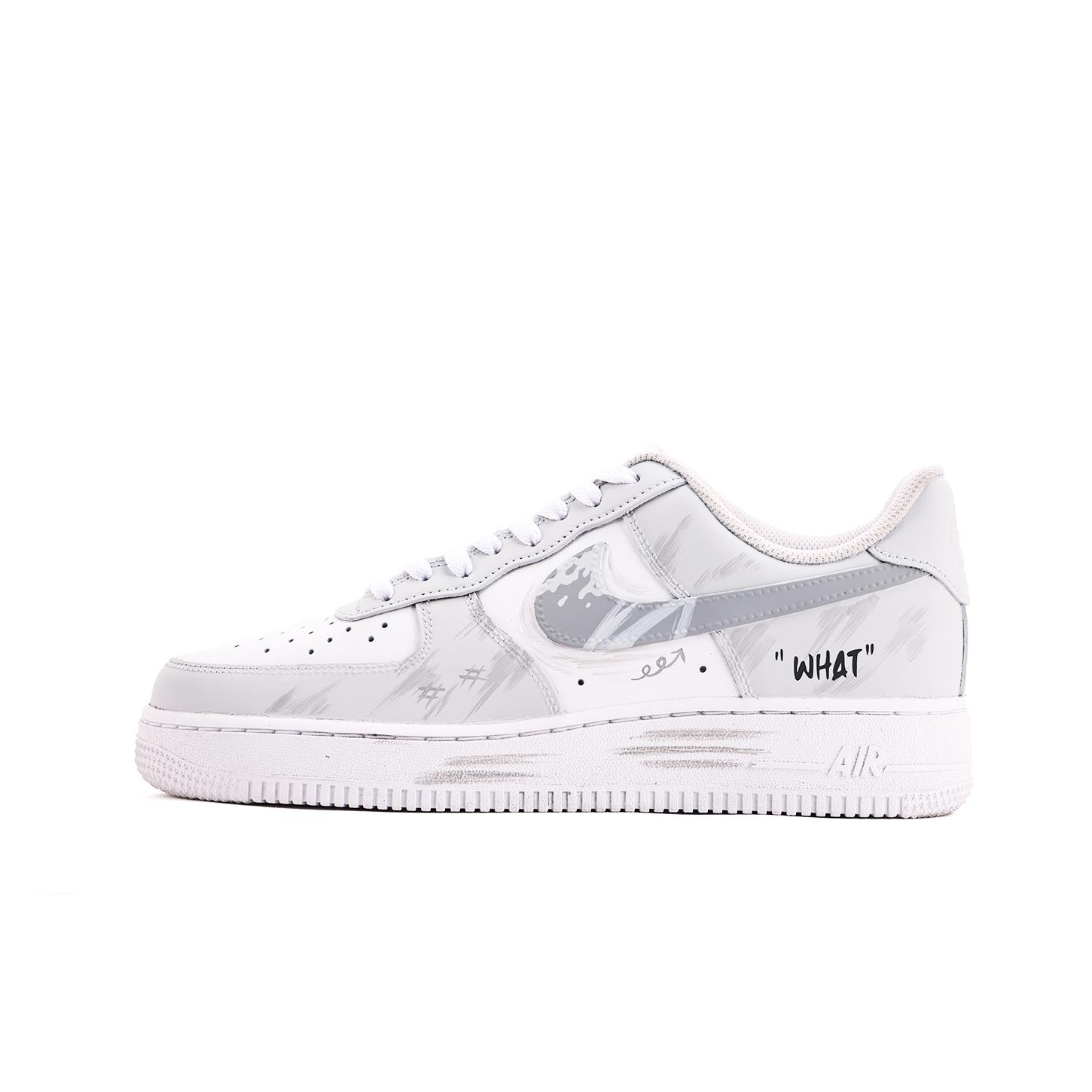 

Nike Air Force 1 Coverage Low top Skateboard Shoes Unisex White Gray CW2288-111(Team-59) 44