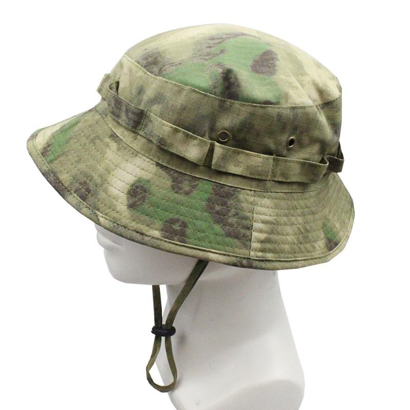 Cappello a secchiello mimetico tattico con visiera corta e tesa rotonda, cappello da pescatore mimetico stile militare, cappello da sole per escursionismo, caccia e attività all'aperto