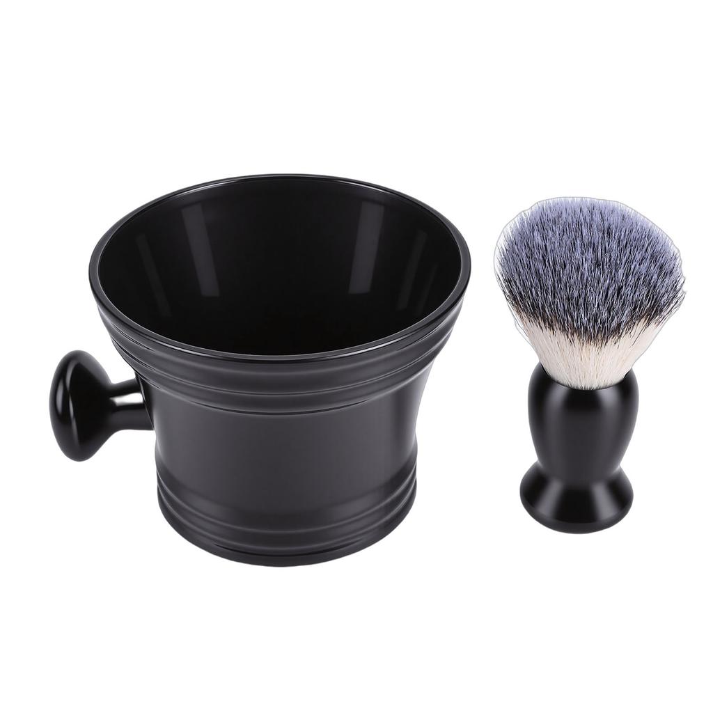 Shaving Brush and Soap Bowl Soft Nylon Brush Beard Shaving Tools Set for Home Salon Use 2 Piece Set