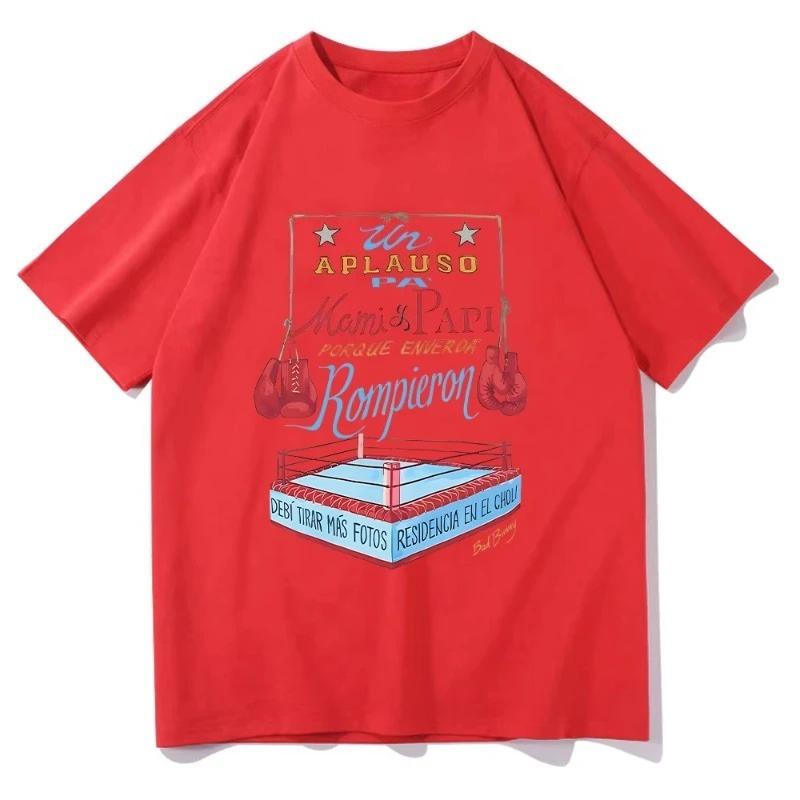 

Bad Bunny DTMF Merch Boxing Tee Unisex Women Aesthetic TShirt Unisex High Quality Cotton Tees Funny Oversize Casual Clothing S