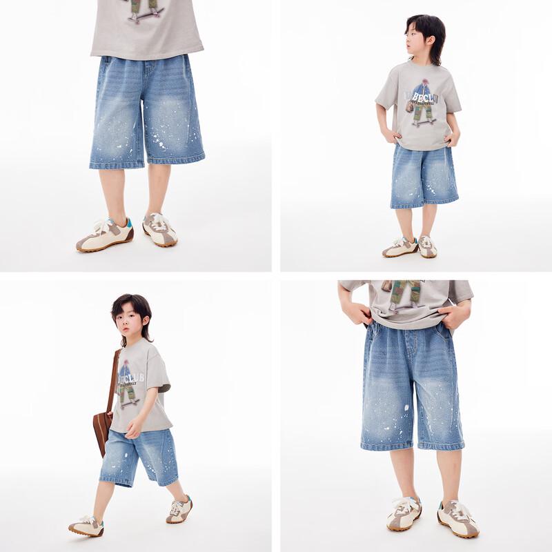 Boys' Summer Ink Splatter Denim Shorts