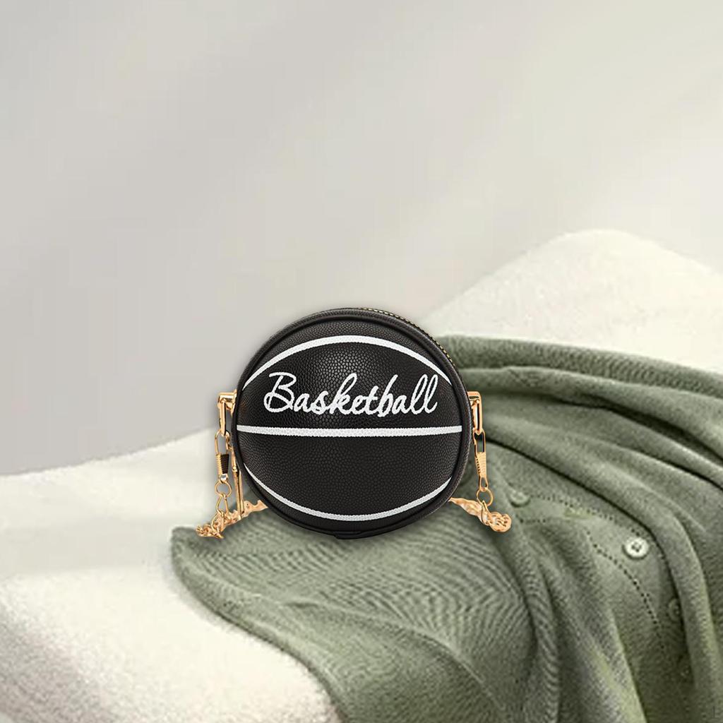 Basketball Shaped Purse Casual Shoulder Bag for Outdoor Commuting Vacation Work