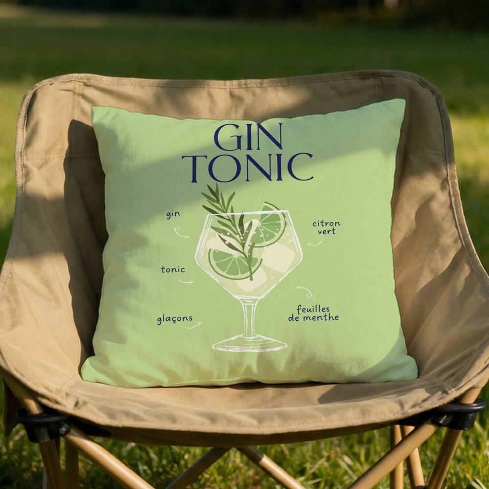 Federa Cuscino Artistica Cocktail Gin Tonic Morbida Reversibile Resistente Copricuscino Uso Multi-Scena per Casa Auto Comfort Quotidiano