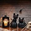 Halloween Light Cat Pumpkin Decor Bedside Lamp Resin Statue Desktop Ornament Practical for Kids NightStand Party Home Gifts