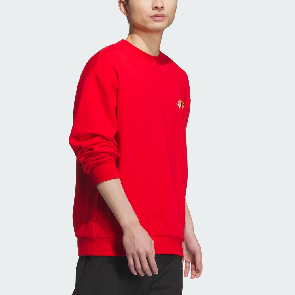 Adidas FW23 CNY Series Dragon Embroidered Crew Neck Sweatshirt Men Tops Light-Crimson JE6108