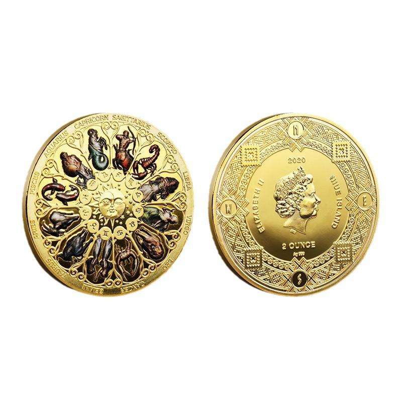European and American Style, Twelve Zodiac Signs, Ornaments, Colors, Commemorative Coins, Gifts, Commemorative Medals