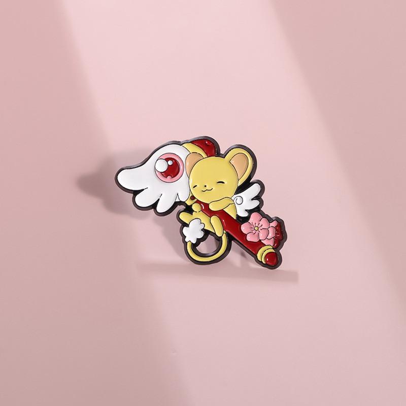 Adorable Japanese Anime Character Pin Cute Yellow Winged Mouse Brooch Accessory For All Ages