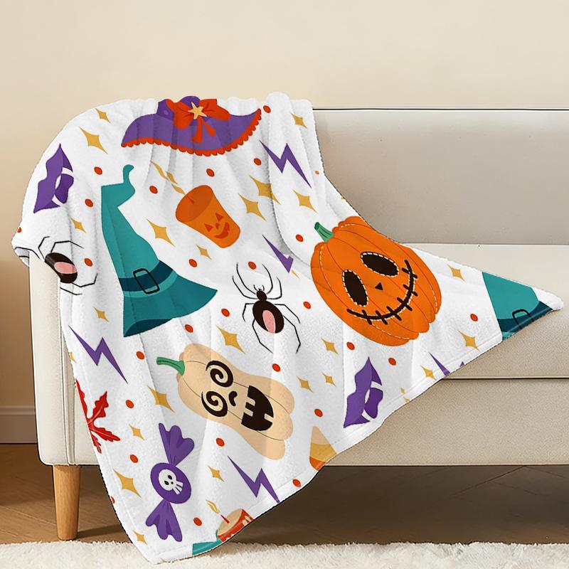 Soft Printed Flannel Fleece Blanket | Halloween & Christmas Collection, Skin-Friendly, Warm & Cozy for Home Use