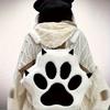 Cartoon Puppy Paw-Shaped Plush Large-Capacity Backpack,Featuring A Zip Closure Design,Stylish Faux Fur Leather Bag,Creative Trendy School Backpack