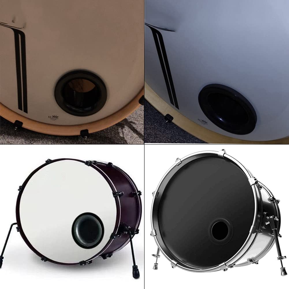 Voeecyttu Bass Drum Enhancer ABS Rubber Kick Enhancer with Port Hole Protector Microphone Hold White