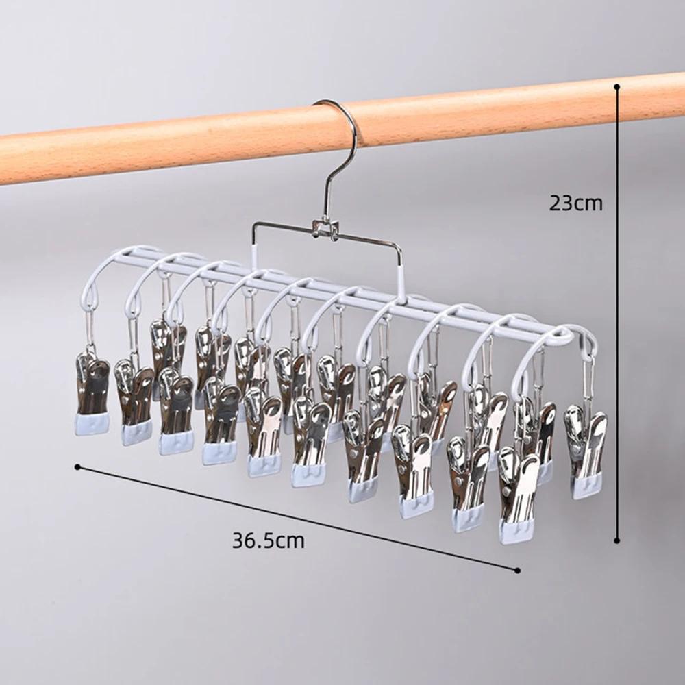 

Stainless Steel Coat Hanger Baby Clothesline Holder Anti-Slip Clothes Hanger Infant Scarf Bibs Storage Device Multifunctional серый
