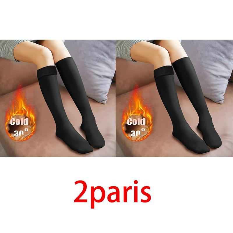 

2 пары женских зимних теплых утолщенных термоносков, мягкие повседневные однотонные носки из шерсти и кашемира, домашние носки для снежных ботинок, напольные носки-гольфы 2pairs чёрный