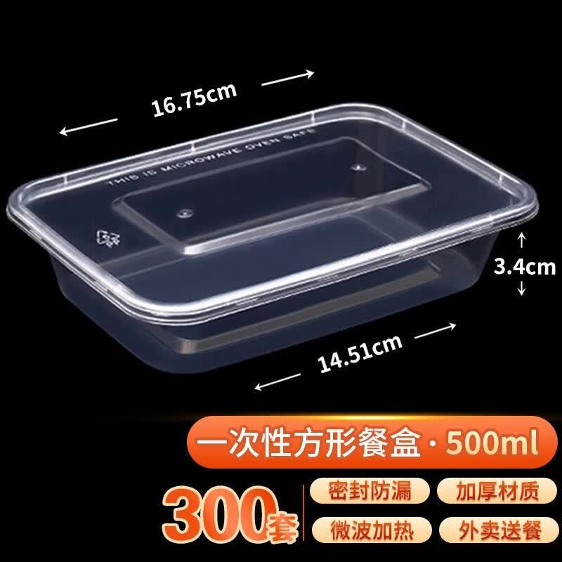 HANDUNYOU Disposable Rectangular Plastic Food Containers with Lids