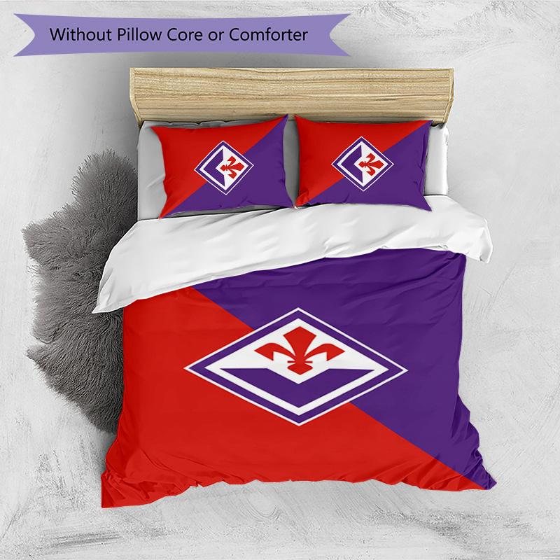 Fiorentina FC Printed 3PCS Bedding Set Breathable Duvet Cover with Pillowcases Decorative Bed Linen for Bedroom Home