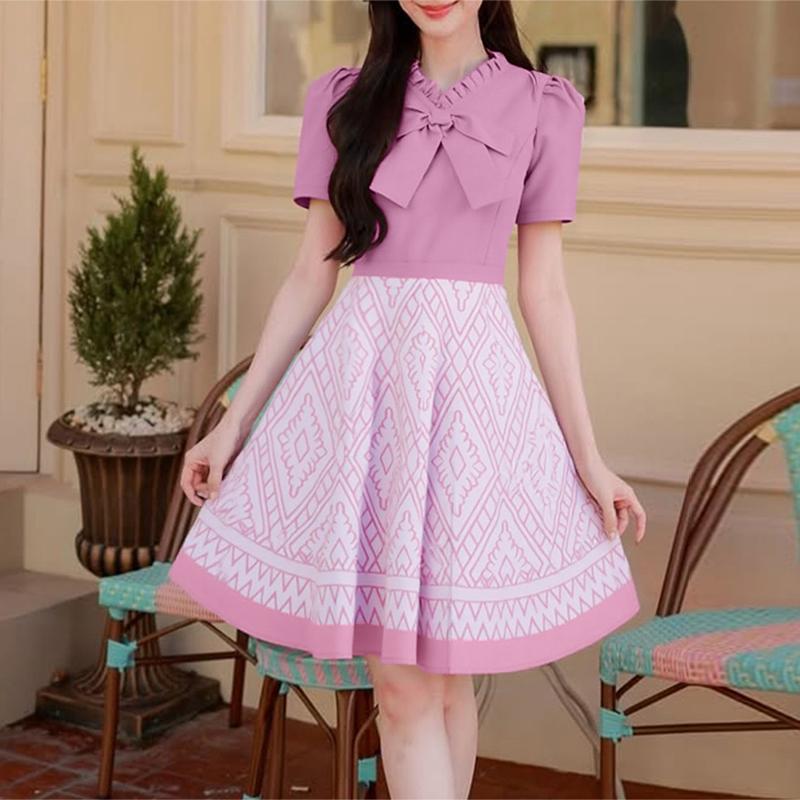 

ZANZEA Женское повседневное летнее платье с V-образным вырезом и коротким рукавом с принтом S