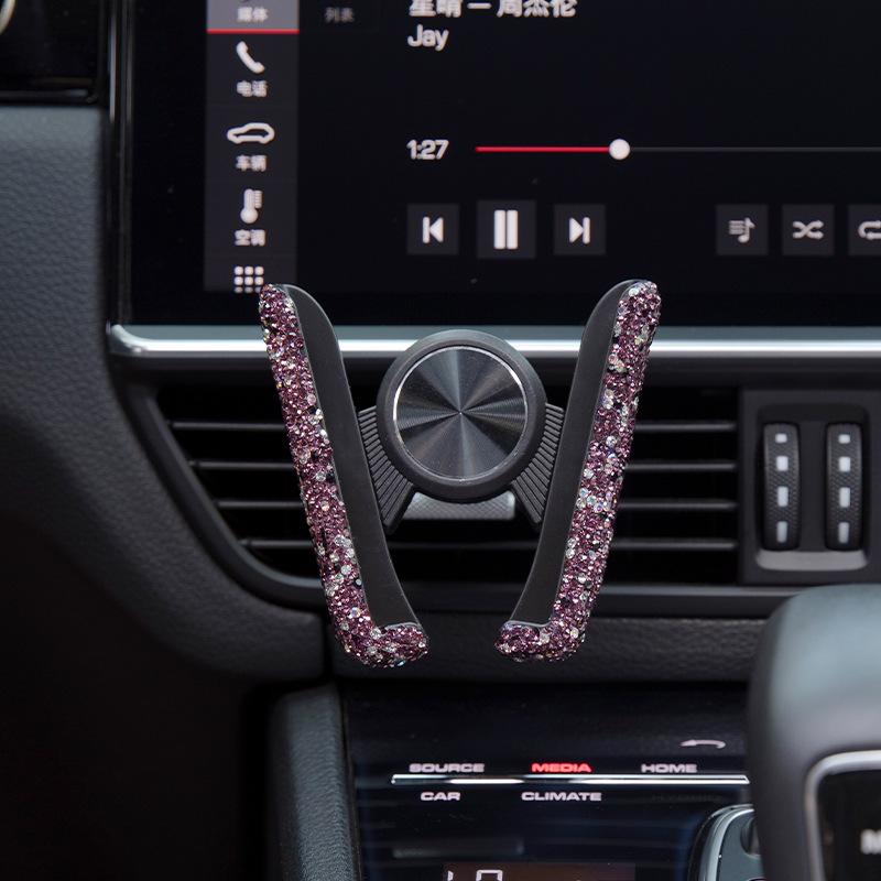 Bling Crystal Car Phone Holder Universal Air Vent Mount Clip Cell Holder For Phone In Car Mobile Phone Stand Holder Smartphone